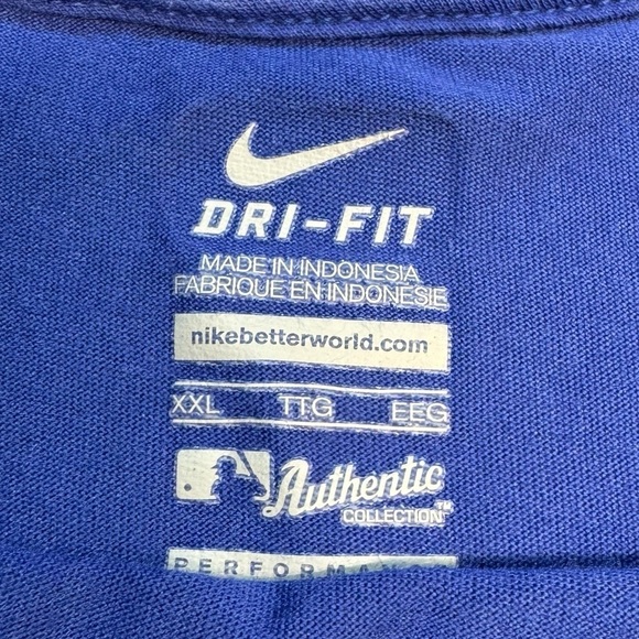 Nike Cubs Baseball Dri-FIT Performance Authentic Collection Shirt in Blue - Picture 14 of 15